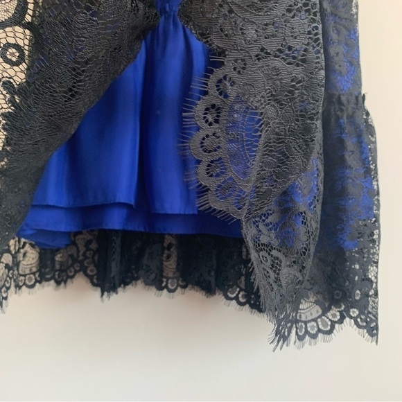 ANTHROPOLOGIE Moulinette Soeurs Royal Blue Lace Cottagecore Dress Size 4 - Picture 13 of 14